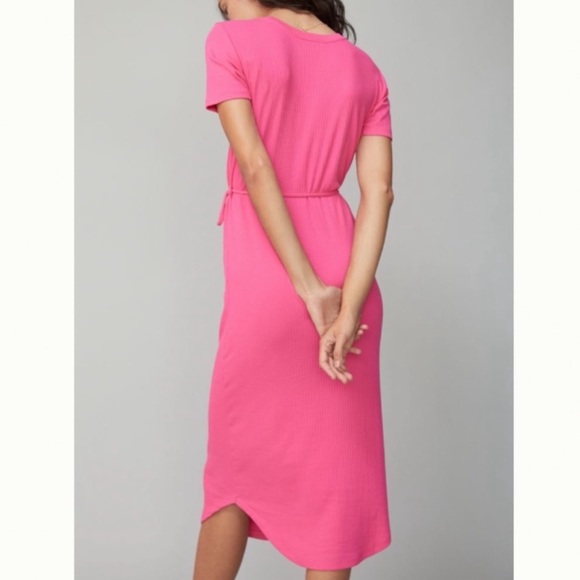 Anthropologie Saturday Sunday super cute ribbed pink dress - Picture 3 of 14